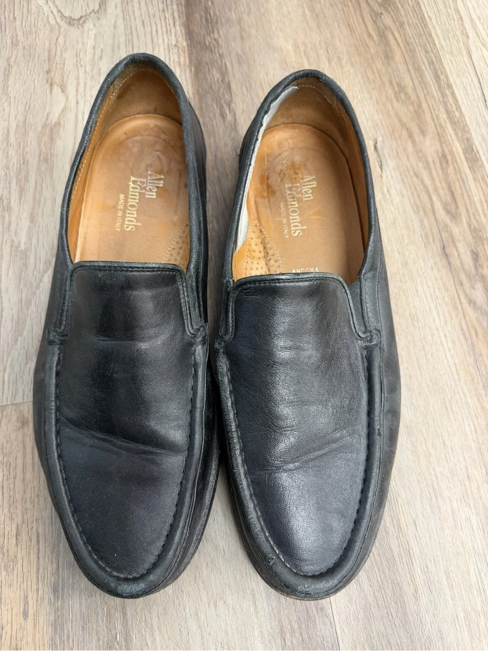 Allen Edmonds Black Leather Slip-On Loafers